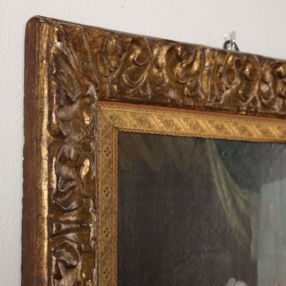 arte, arte italiana, pittura ottocento italiana,Dipinto con Scena di Genere,Il pittore e la fanciulla