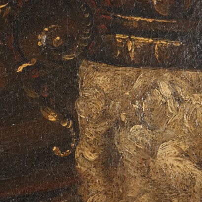 Still Life and Musical Elements Oil on Canvas Italy XVIII Century