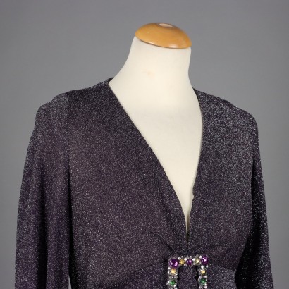 Vintage Abendkleid Lamé Gr. M Italien 1970er