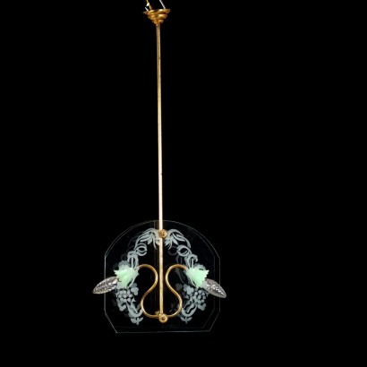 Deckenlampe Glas Italien 1950er