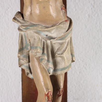 Crucifijo de papel maché con Cristo