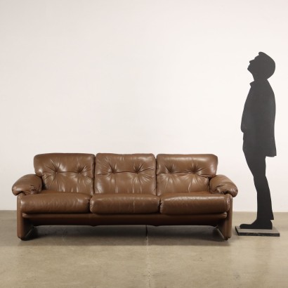 B&B Coronado Sofa Leder Italien 1970er