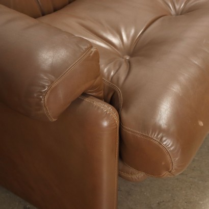 B&B Coronado Sofa Leder Italien 1970er