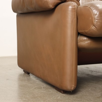 B&B Coronado Sofa Leder Italien 1970er