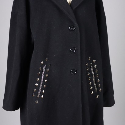 Cappotto Love Moschino Nero con Borchie%,Cappotto Love Moschino Nero con Borchie%
