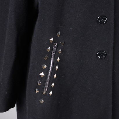 Cappotto Love Moschino Nero con Borchie%,Cappotto Love Moschino Nero con Borchie%