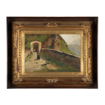 Dipinto attribuito a Lorenzo Delleani,Il ponte del Diavolo in Val di Lanza,Lorenzo Delleani,Lorenzo Delleani,Lorenzo Delleani,Lorenzo Delleani