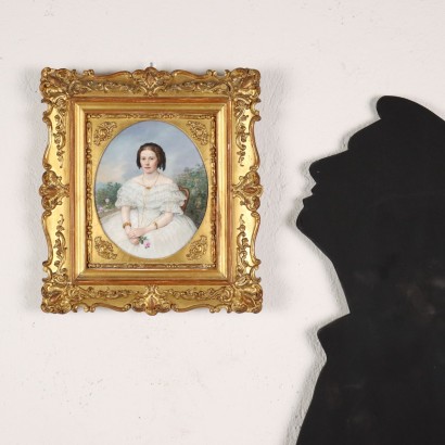 Peint sur Porcelaine avec Portrait de, Portrait de Dame
