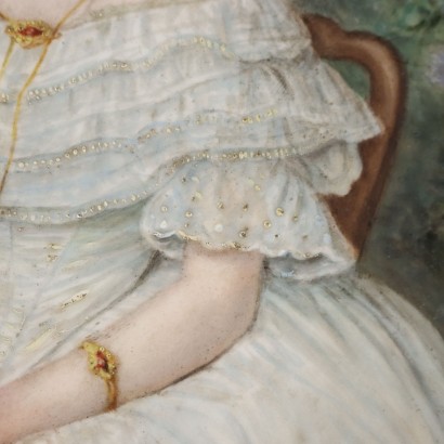 Peint sur Porcelaine avec Portrait de, Portrait de Dame