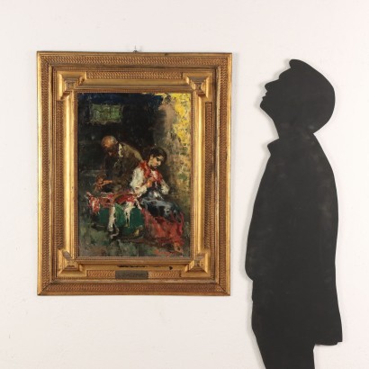 GEMÄLDE SIGNIERT BAZZARO,Gemälde von Leonardo Bazzaro,Interieur mit Figuren,Leonardo Bazzaro,Leonardo Bazzaro,Leonardo Bazzaro,Leonardo Bazzaro