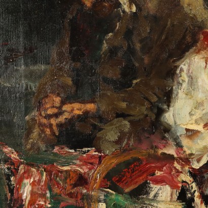 GEMÄLDE SIGNIERT BAZZARO,Gemälde von Leonardo Bazzaro,Interieur mit Figuren,Leonardo Bazzaro,Leonardo Bazzaro,Leonardo Bazzaro,Leonardo Bazzaro