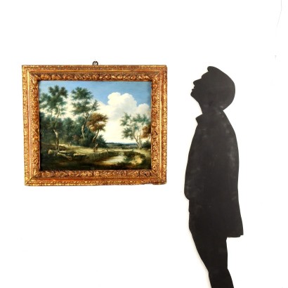 Paysage avec Personnages Huile sur Toile Europe XVIIIe-XIXe Siècle