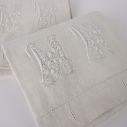 Pair of Pillowcases Flax Italy XX Century