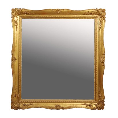 Grande Specchiera in Legno e Pastiglia Dorati