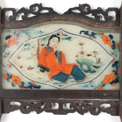 Group of Twelve Glass Panels Dip