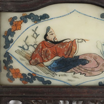 Group of Twelve Glass Panels Dip