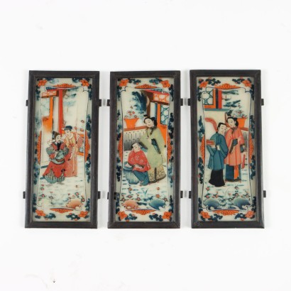 Group of Twelve Glass Panels Dip