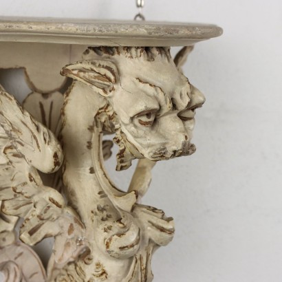Mensola in Legno Intagliato e Laccato