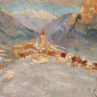 Dipinto con Scorcio Montano,Tramonto d'inverno _Cortina D0apo,Tramonto d'inverno Cortina D0apos