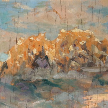 Dipinto con Scorcio Montano,Tramonto d'inverno _Cortina D0apo,Tramonto d'inverno Cortina D0apos