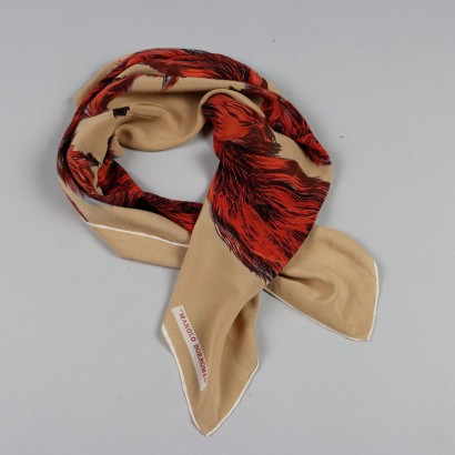Vintage Scarf M. Borromeo Silk Italy 1970s