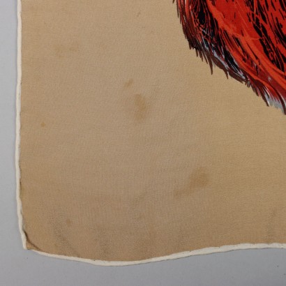Vintage Scarf M. Borromeo Silk Italy 1970s