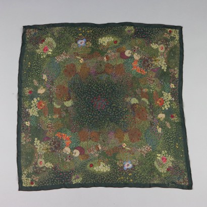 Vintage Green Gucci Scarf Silk Italy 1960s-1970s
