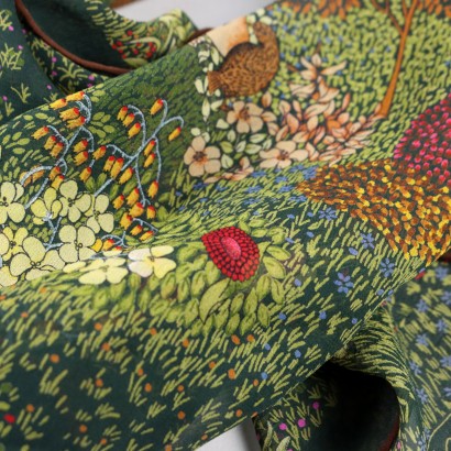 Vintage Green Gucci Scarf Silk Italy 1960s-1970s