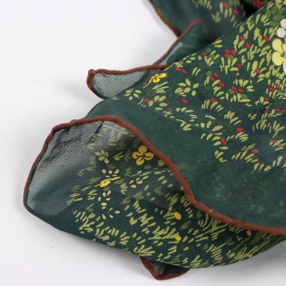 Vintage Green Gucci Scarf Silk Italy 1960s-1970s
