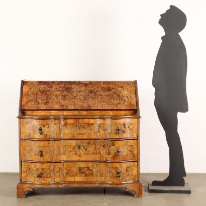 Flap Cabinet Baroque Style Walnut Italy XX Century