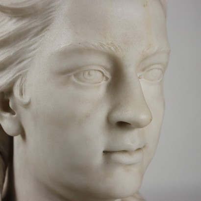 A. Della Bitta Büste aus Weißem Marmor Italien 1879
