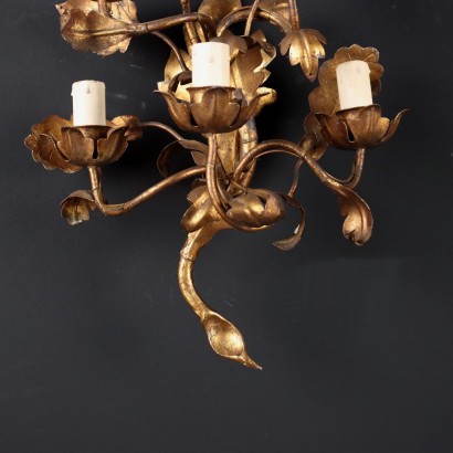 Wandlampe Vergoldetes Blech Italien XX Jhd