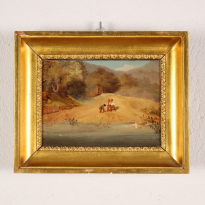 Dipinto di Paesaggio con Figure