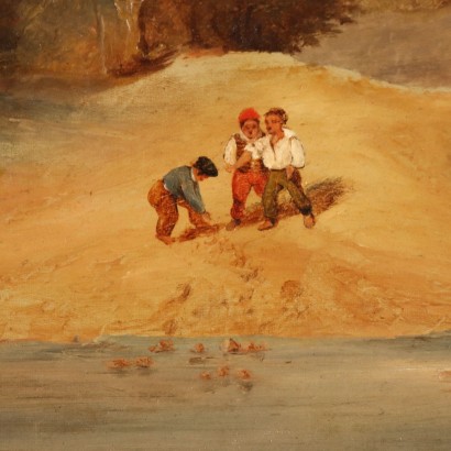 Dipinto di Paesaggio con Figure