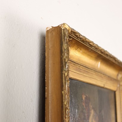Dipinto con Cane da Caccia e Preda ,Cane da caccia con la preda