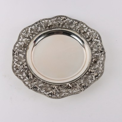 antiquariato, piatto, antiquariato piatto, piatto antico, piatto antico italiano, piatto di antiquariato, piatto neoclassico, piatto del 800,Piatto Traforato in Argento