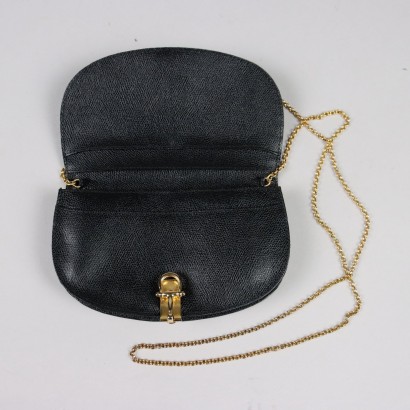 Cartera Vintage Estampado Cocodrilo Negro