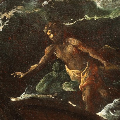 See mit Sturm Öl auf Leinwand Italien XVII-XVIII Jhd