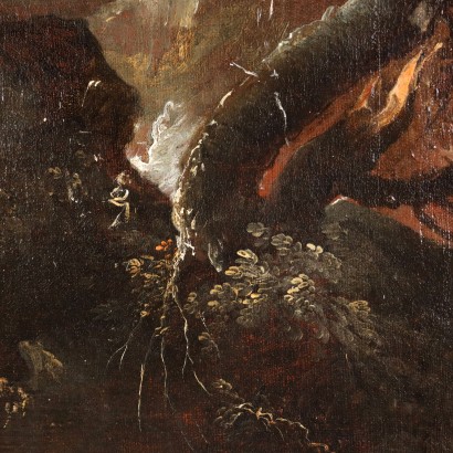 See mit Sturm Öl auf Leinwand Italien XVII-XVIII Jhd