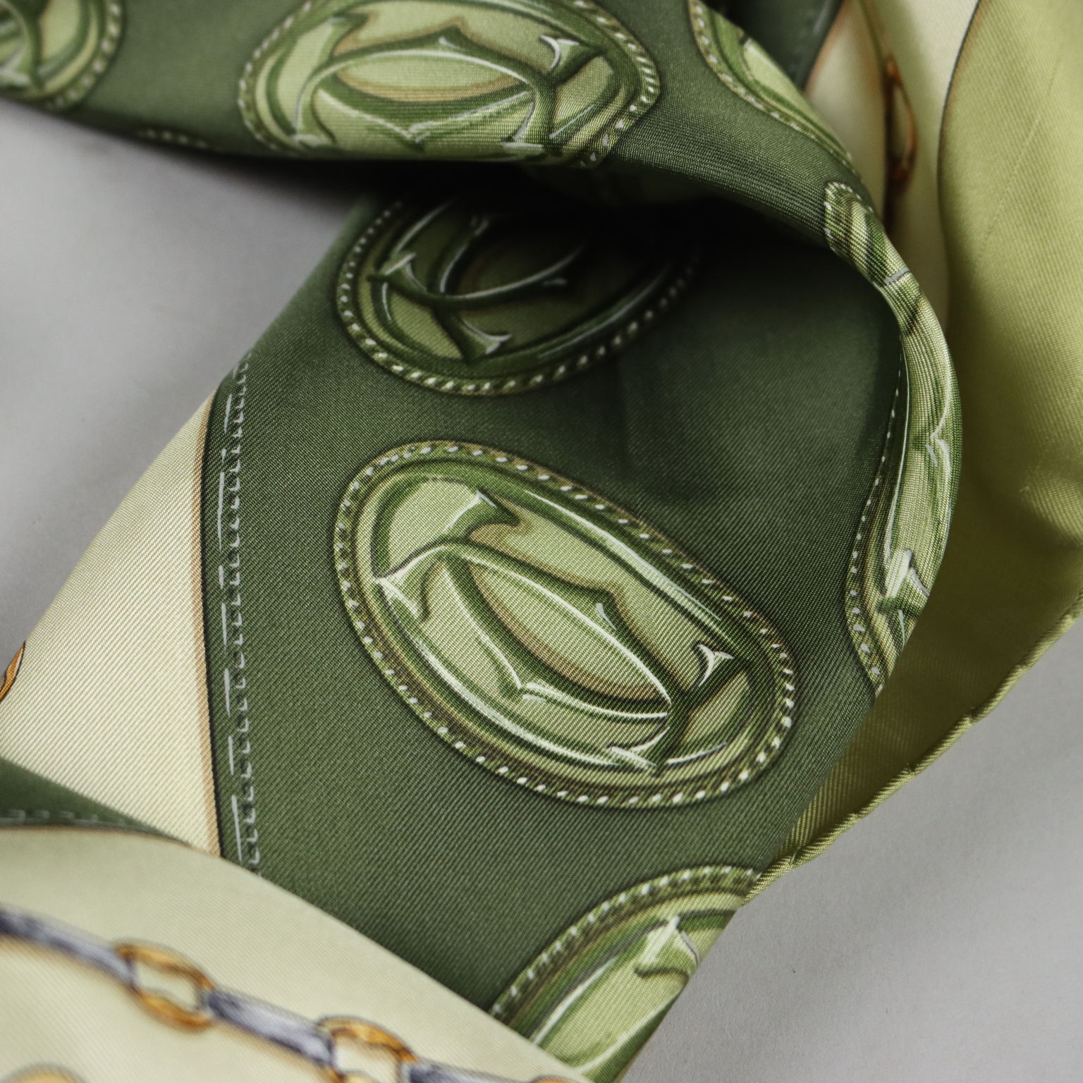 must de Cartier ストール Must de Cartier Foulard Vintage Francia Seta Grigio Decori