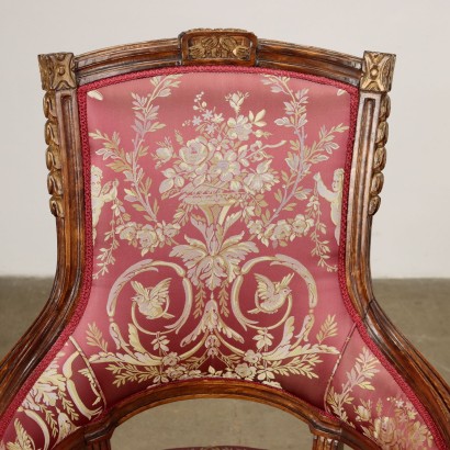 Fauteuil Style Néoclassique Hêtre Italie XXe Siècle