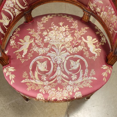 Fauteuil Style Néoclassique Hêtre Italie XXe Siècle