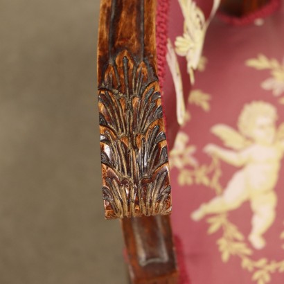 Fauteuil Style Néoclassique Hêtre Italie XXe Siècle