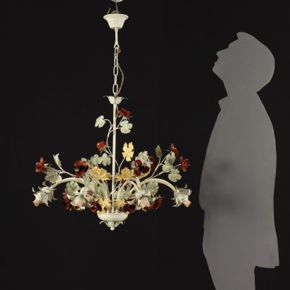 antiquariato, lampadario, antiquariato lampadari, lampadario antico, lampadario antico italiano, lampadario di antiquariato, lampadario neoclassico, lampadario del 800,Lampadario in Metallo e Lamierino Laccat