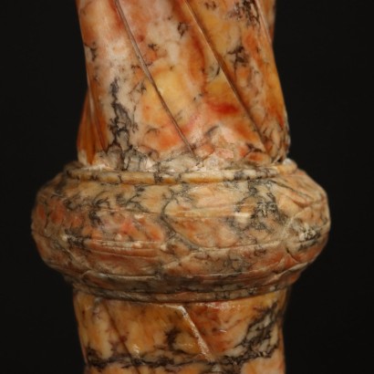 Antiquitäten, Steine, Antiquitäten aus Stein, antike Steine, antike italienische Steine, antike Steine, neoklassizistische Steine, Steine aus dem 19. Jahrhundert, Stehlampe aus Marmor und Alabaster