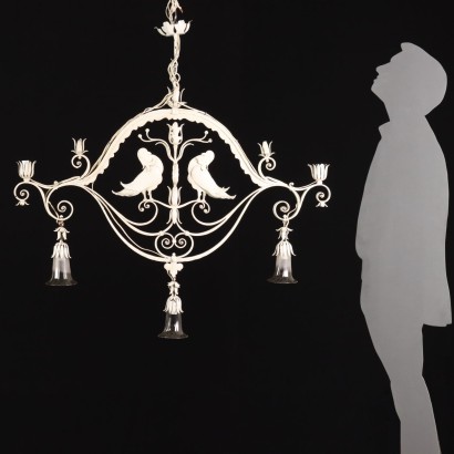 antiquariato, lampadario, antiquariato lampadari, lampadario antico, lampadario antico italiano, lampadario di antiquariato, lampadario neoclassico, lampadario del 800,Lampadario in Ferro Battuto Laccato