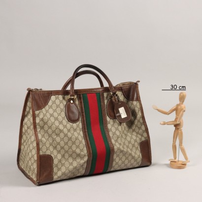 Sac Vintage Gucci Monogram Cuir Italie Années 1950-1960