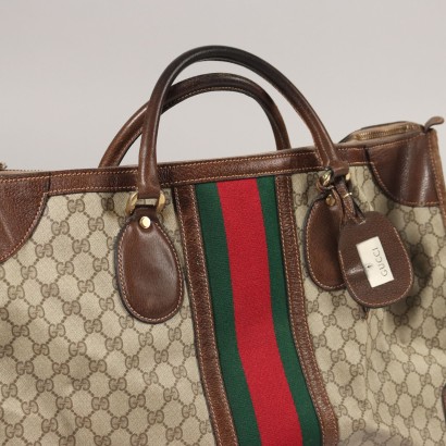 Sac Vintage Gucci Monogram Cuir Italie Années 1950-1960