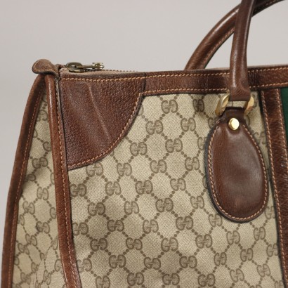 Sac Vintage Gucci Monogram Cuir Italie Années 1950-1960