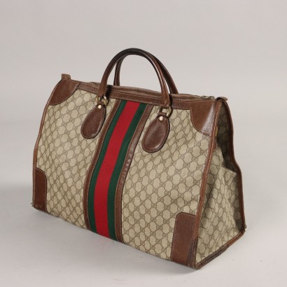 Sac Vintage Gucci Monogram Cuir Italie Années 1950-1960